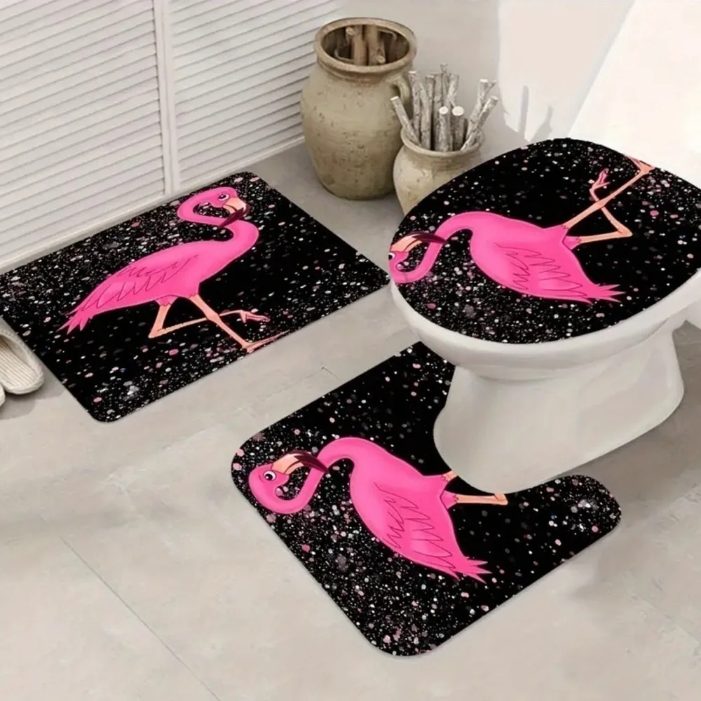 4pc Pink Flamingo Bathroom Set NWT